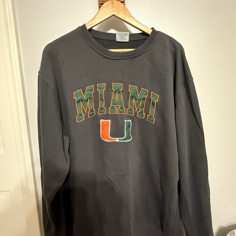 Stadium Athletics Gray Crewneck Miami Sweater